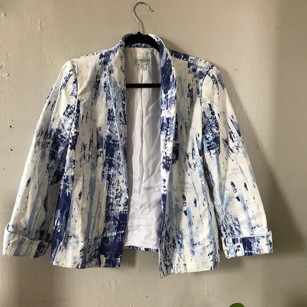 Vintage Abstract watercolor blazer